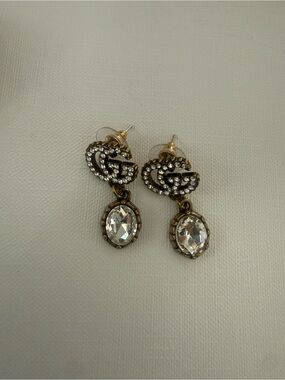 Brand new Gucci  with red rhinestone earrings with gift bag 
 dangle